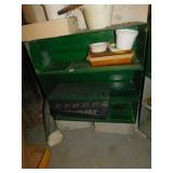 GREEN METAL SHELF 33"H 34"W 13"D