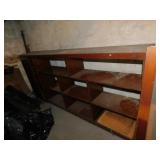 WOODEN SHELF ON WHEELS 44"H 88"W 13"D