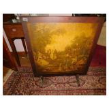 FIREPLACE CARD TABLE W/ VICTORIAN SCENE