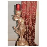 26.5" H WOMAN PICKING FLOWERS CANDLE HOLDER