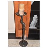 CAST IRON DOLPHIN CANDLE STANDS 25" H