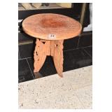 TEAK TABLE 11" X 11" CARVED TOP
