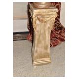 PLASTER PEDESTAL 28" H DRAPED DESIGN 9" X 9"