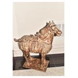 HORSE FIGURE 20" H CARVED WOOD