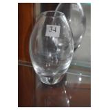 CRYSTAL PAPER WEIGHT BASE VASE 7" H
