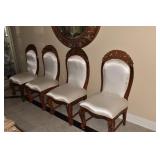 CARVED WOOD CHAIRS 43" H X 22" W X 18" D - SILK