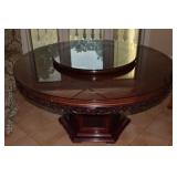 LAZY SUSAN CENTER CARVED DINING TABLE 60" ROUND