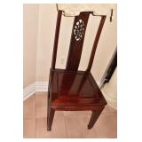 ROSEWOOD CARVED BACK CHAIRS CUSHION SEATS 40" H X