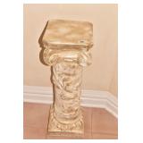 28" PEDESTAL W/ FLOWER DESIGN- SM. CHIP AT BASE