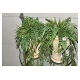 13" H URNS W/ SILK FLOWERS