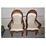 DINING ROOM CARVED CHAIRS - 44" H