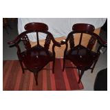CARVED CORNER CHAIRS 33" H X 27" W