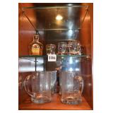 SM. CROWN ROYAL, ETCHED MIKASA STEINS
