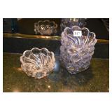 6 BLUE/CLEAR GLASS BOWLS AND 6 CLEAR BOWLS