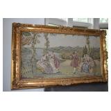 TAPESTRY FRAMED 58" W X 36" H GOLD FRAME