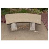 CEMENT BENCH SM. CRACK ON SIDE 16" H X 40" W X