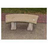 CEMENT BENCH CHIP ON EDGE 16" H X 40" W X 14" D