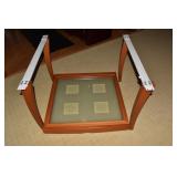 FROSTED GLASS TOP DINING TABLE 36" SQUARE W/