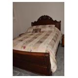 CARVED SLEIGH BED 64" WIDE