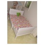 YOUTH BED WHITE 64" X 42" W/ MATTRESS & SPREAD