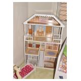 DOLL HOUSE 51" H X 34" W X 13.5" DEEP 2 TIER &