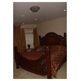 KING CARVED BED - 70" H X 82" W
