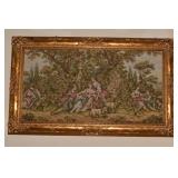 TAPESTRY IN ELABORATE CARVED FRAME 35.5 X 59" W