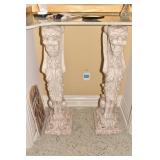 39" H PLASTER LIONS