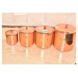 COPPER W/ BRASS TRIM CANISTER SET