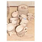 JOHNSON BROS. "OLD GRANITE" 12 CUPS/SAUCERS, 10