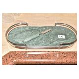 MARBLE CHEESE BOARD W/ KNIFE