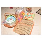 SERVING DISH SET, SILVERPLATE BASKET, FRUIT,