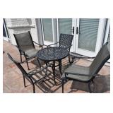 BISTRO SET WITH 2 MATCHING CHAIRS AND 2 UN MATCHED