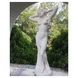 CEMENT FIGURAL WOMAN APPROX. 3 1/2 '