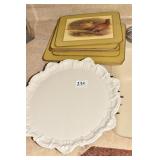 ITALY CAKE PLATE, HAND MADE HOT PLATES, PHEASANT