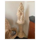 STATUE AND PEDESTAL CERAMIC