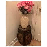 STAND, VASE AND FLOWERS