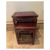TWO NESTING WOOD TABLES