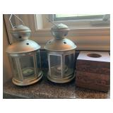 TWO LANTERNS, CANDLE HOLDER