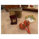 CLOCK, JEWELRY BOX, MIRROR