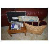 OTTOMAN, STRAW BAG, CLIP ON SUNGLASSES