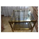 2 TIER BRASS SIDE TABLE 20X20