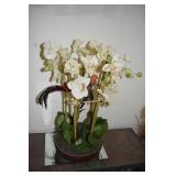 ARTIFICIAL SILK PLANT ON MIRRORED BASE