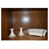 LENOX CANDLE STICKS, CENTER PIECE BOWL