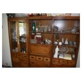 3 SECTION HENREDON WALL CABINET WITH DROP FRONT