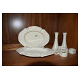 LENOX SALT AND PEPPER NAPKIN RINGS, 2 ASH TRAYS