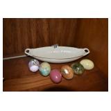 EGGS AND GOLD RIM DISH