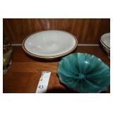 PEDESTAL GREEN LEAF DISH