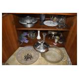 SILVER PLATED CHAFFER PEDESTAL, MILK GLASS