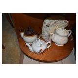 RADNOR ENGLAND DAMAGE FLOWERS, ASSORTED TEA POTS,